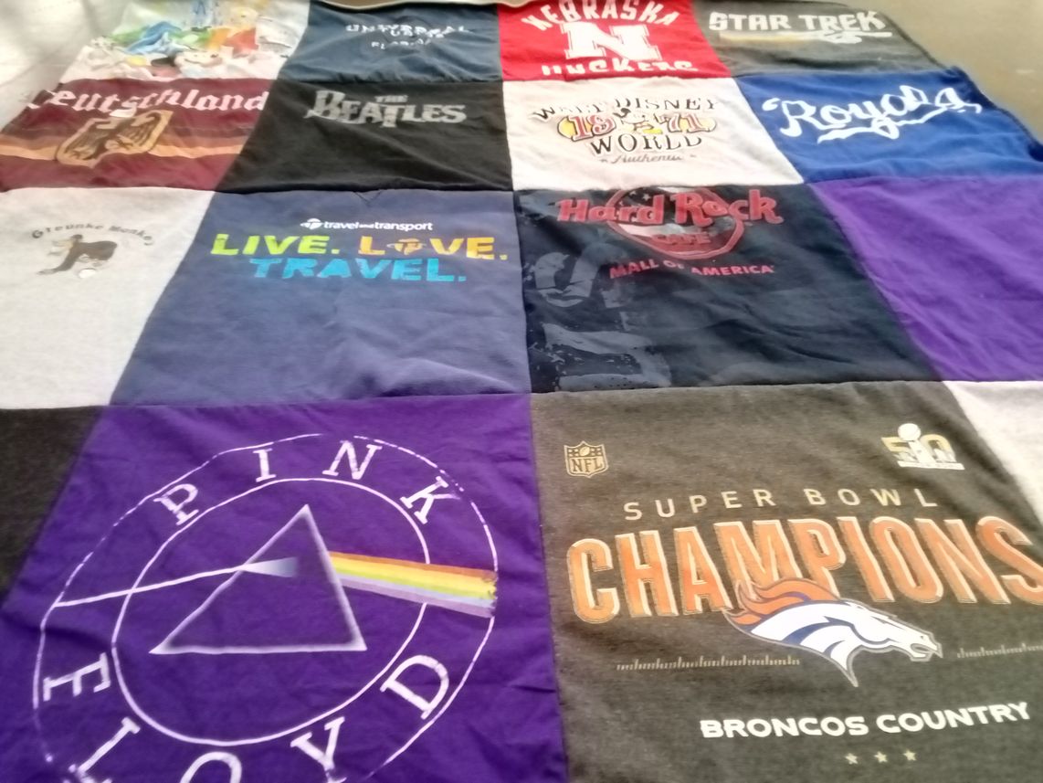 T-shirt quilt featuring denver broncos by Kerry from NE