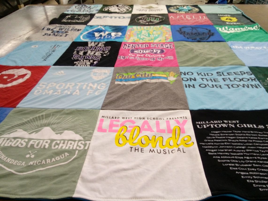 T-shirt quilt from millard west high school by Jenni from NE