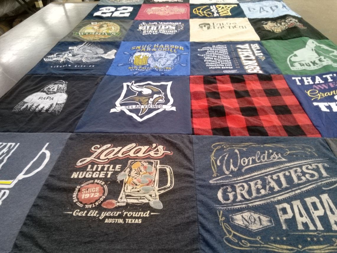 T-shirt quilt featuring selah vikings by Tammy from WA