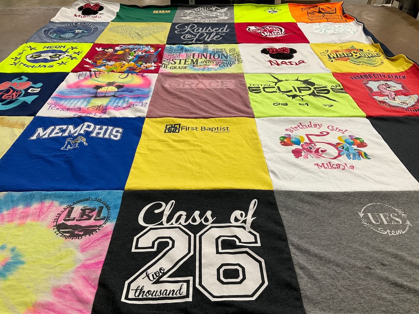 T-shirt quilt from university of memphis by Carlotta from FL