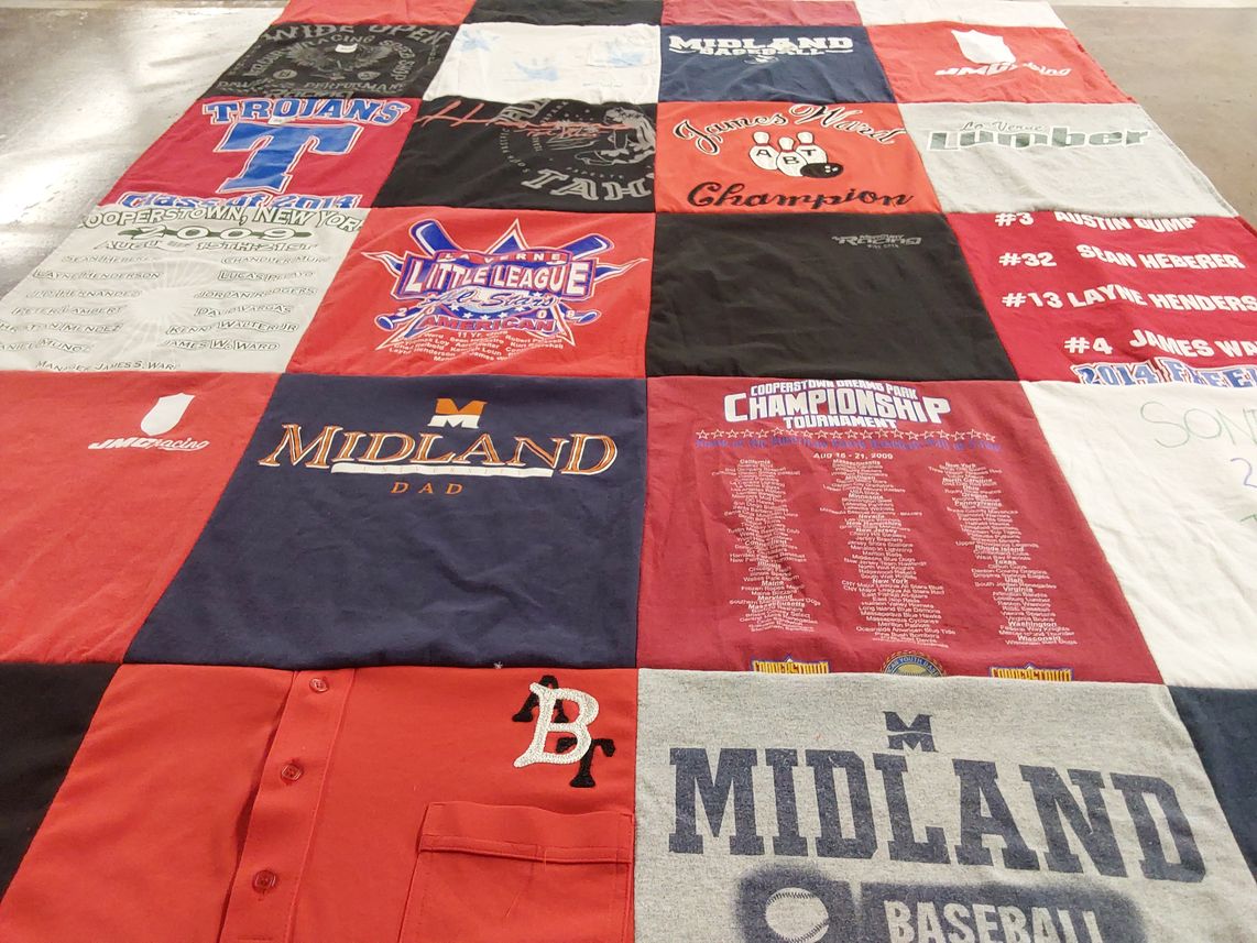 T-shirt quilt featuring trojans by Jennifer from AZ