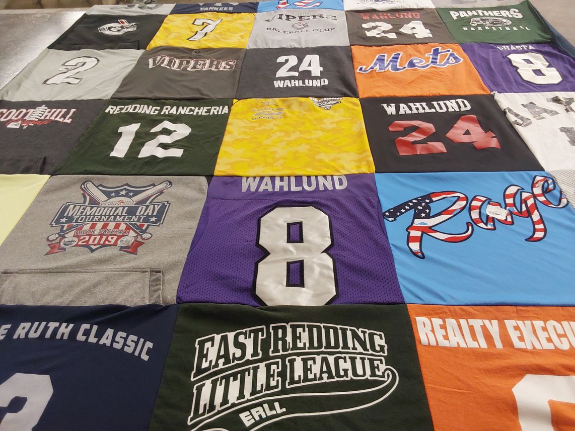 T-shirt quilt featuring wahlund, redding rancheria by Stacey from CA