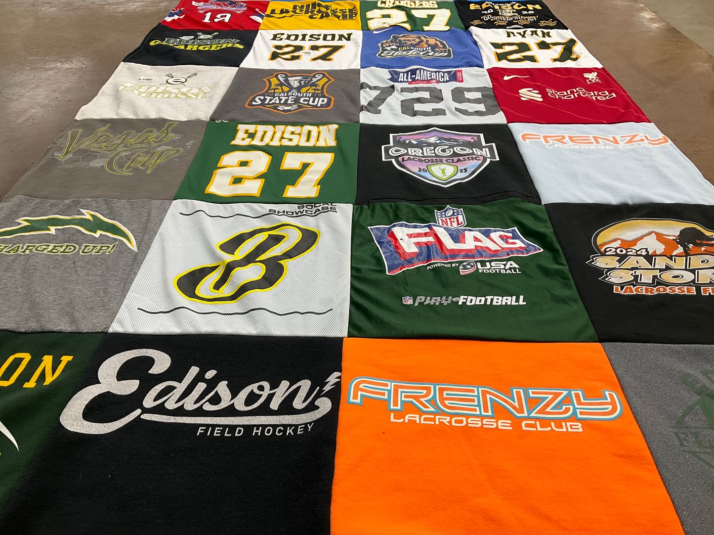 T-shirt quilt from edison college by Shelly from CA