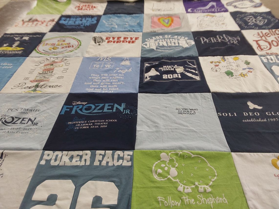 T-shirt quilt from providence christian school by Melanie from AL
