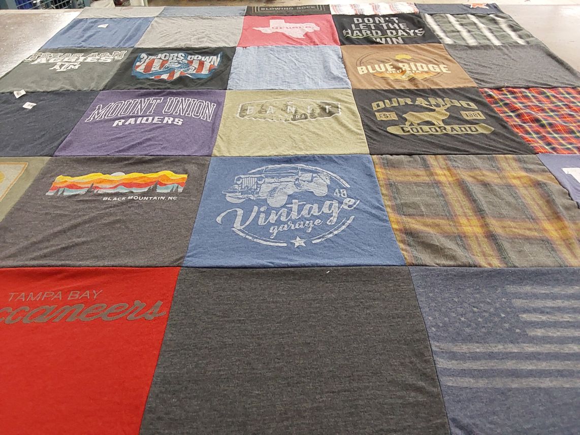 T-shirt quilt featuring tampa bay buccaneers by Tawnia from TX