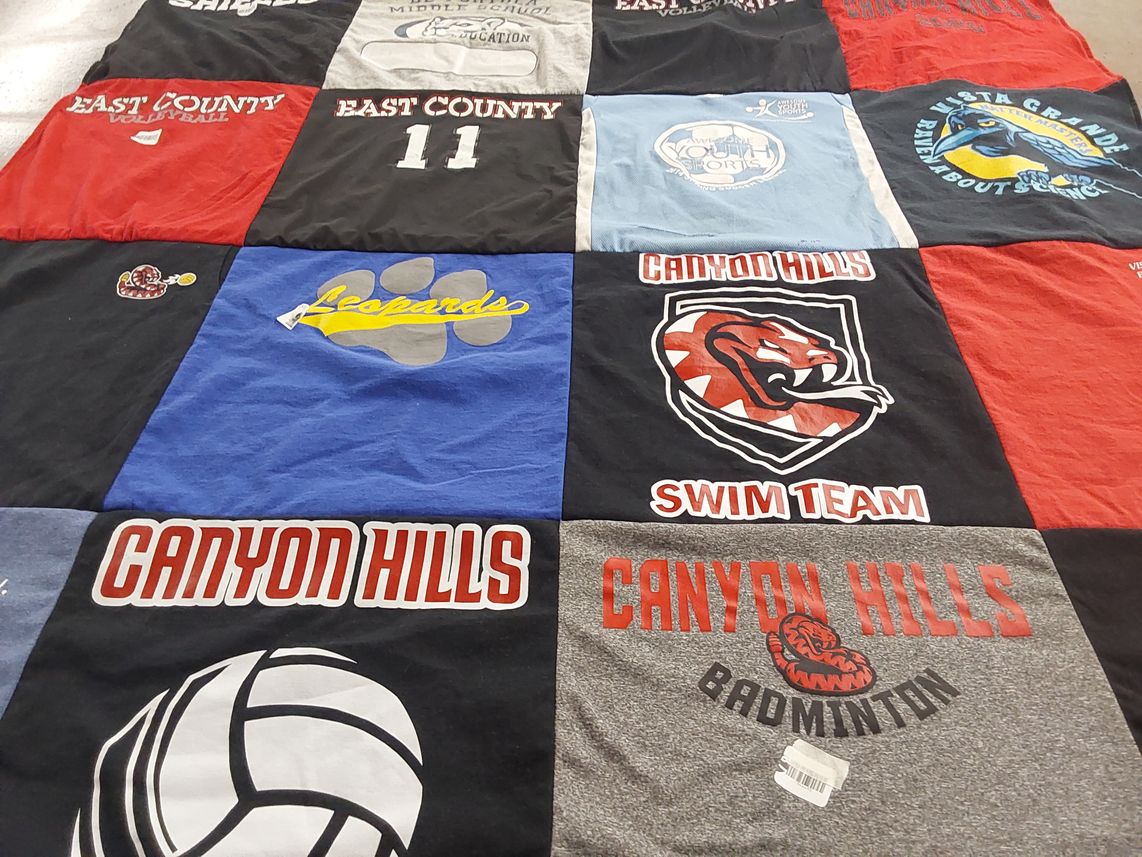 T-shirt quilt from canyon hills middle school by Toni from CA
