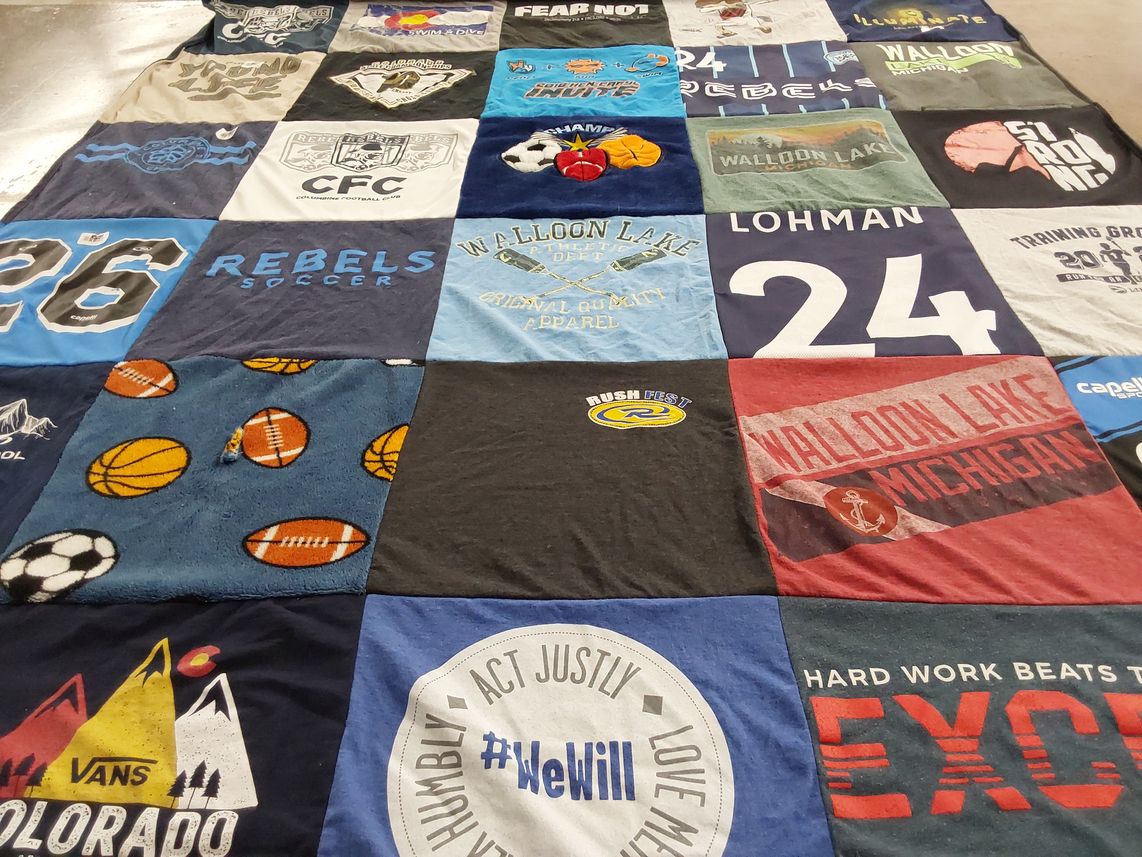 T-shirt quilt featuring rebels soccer by Jen from CO