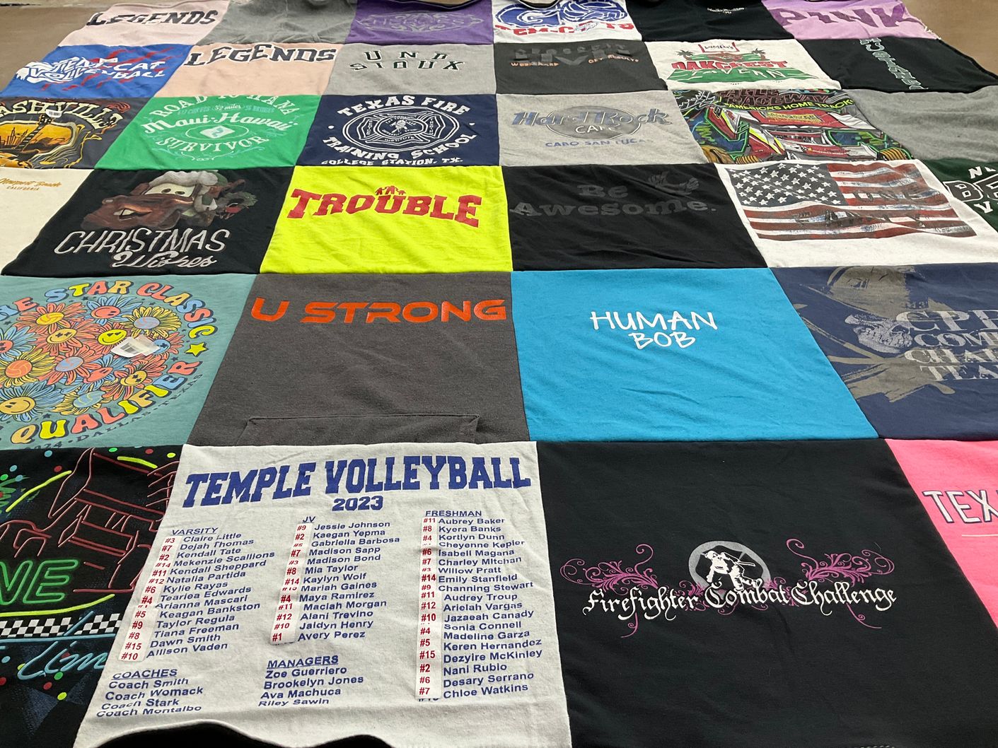 T-shirt quilt from temple university by Nicole from TX