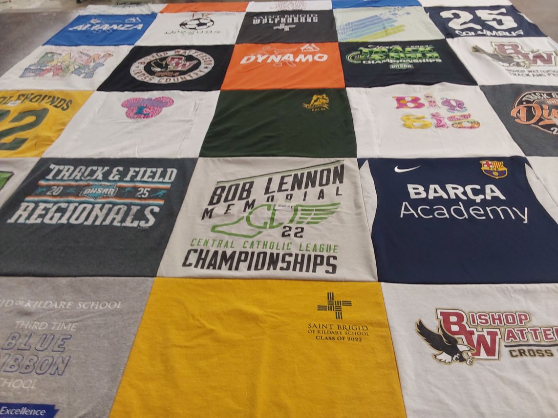 T-shirt quilt featuring barca academy by Jennifer from OH