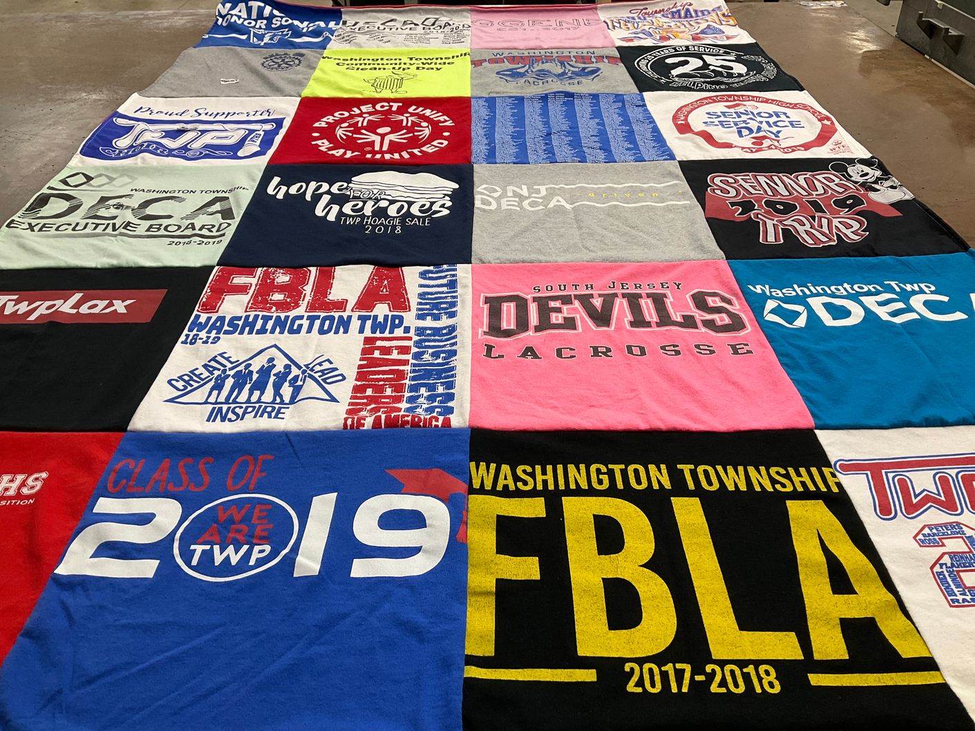 T-shirt quilt featuring south jersey devils lacrosse by Talia from NJ