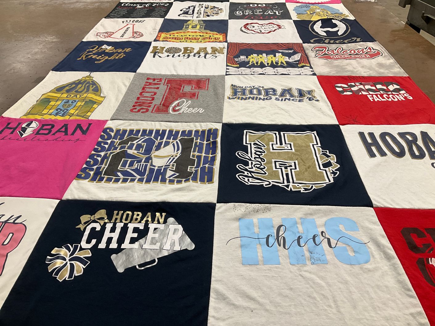 T-shirt quilt featuring hoban falcons by Rebecca from OH