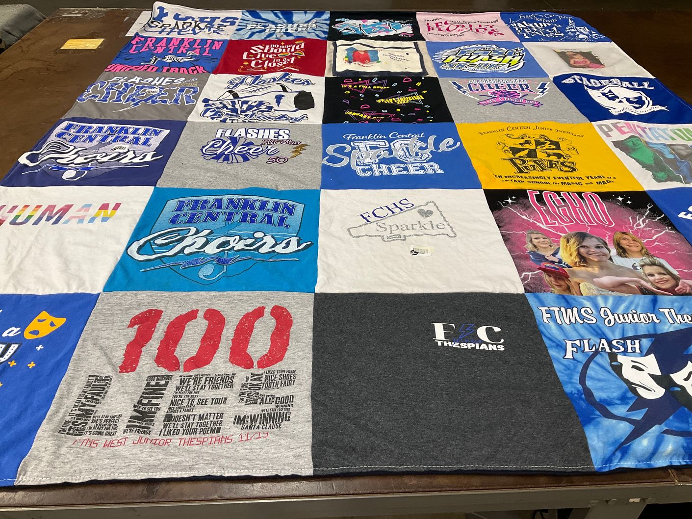 T-shirt quilt from franklin central high school by Kelli from IN