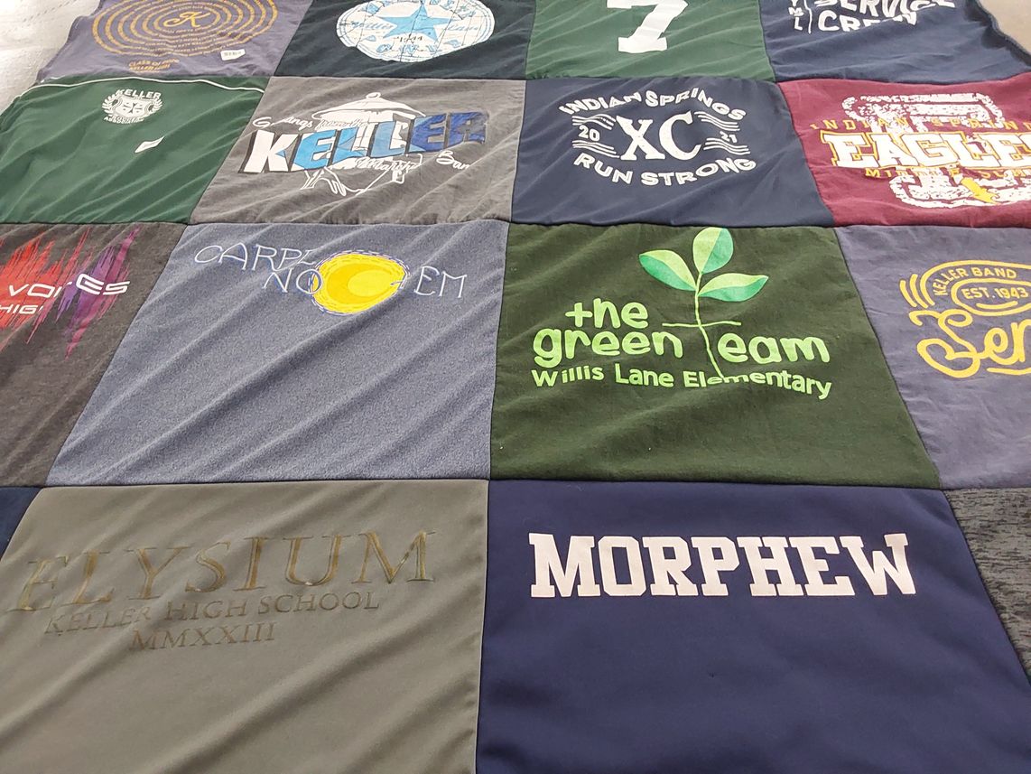 T-shirt quilt featuring indian springs cross country by Salena from TX
