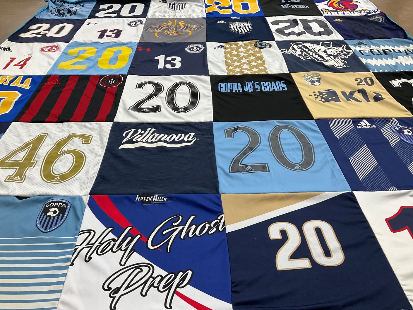 T-shirt quilt from villanova university by Christopher from PA
