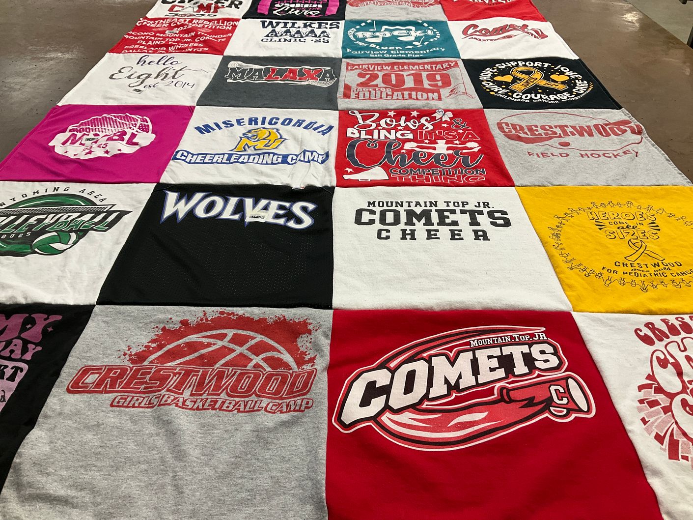 T-shirt quilt featuring mountain top junior comets, crestwood girls basketball team by Amanda from PA