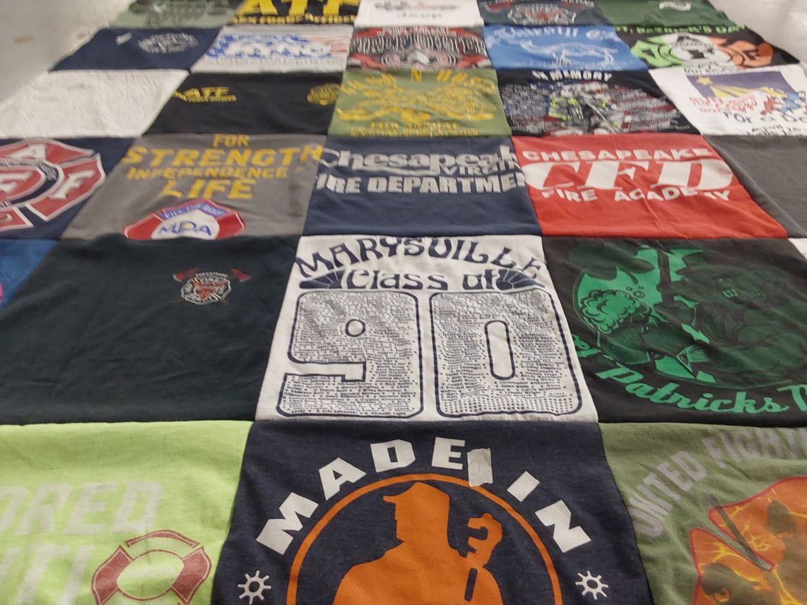 T-shirt quilt from marysville high school by Thomas from VA