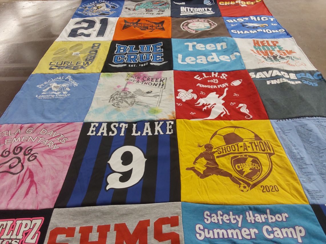 T-shirt quilt featuring chargers by Deana from FL