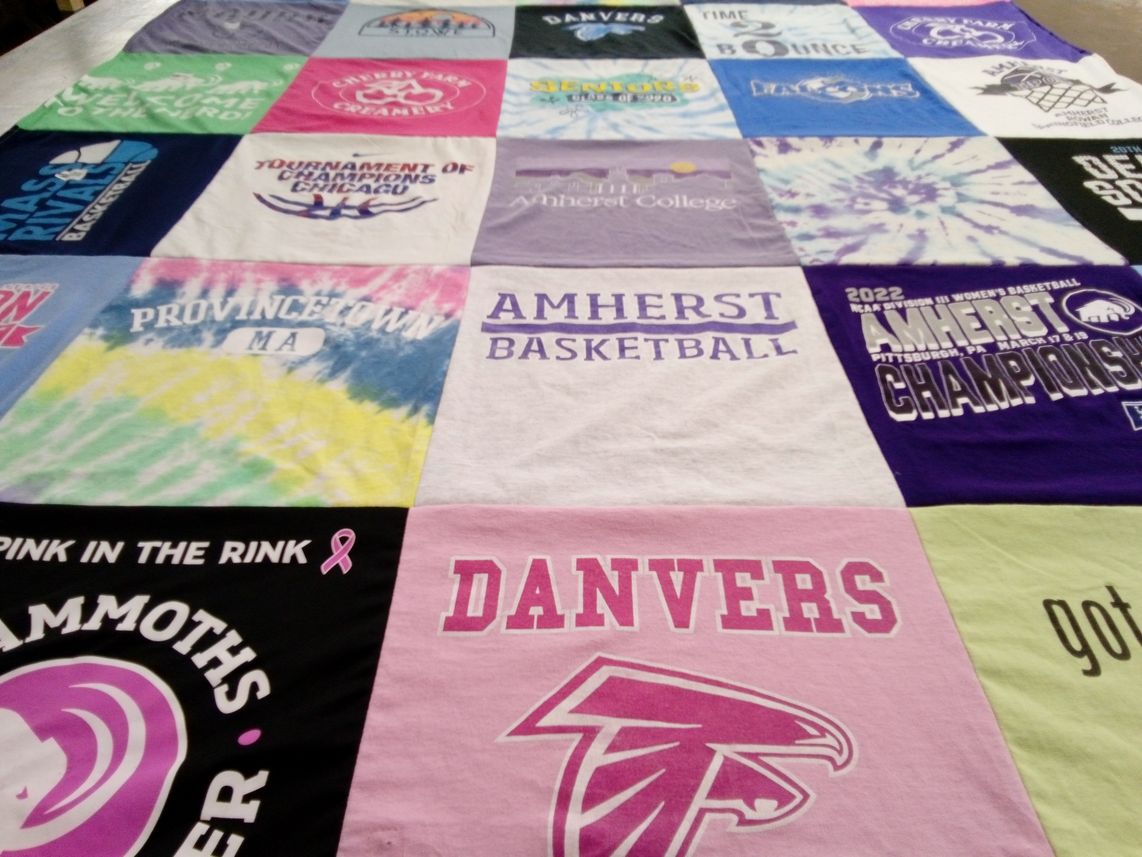 T-shirt quilt featuring amherst college basketball by ANNE from MA