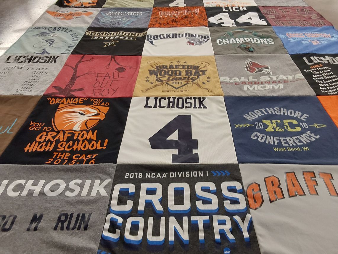 T-shirt quilt from grafton high school by Stacie from WI