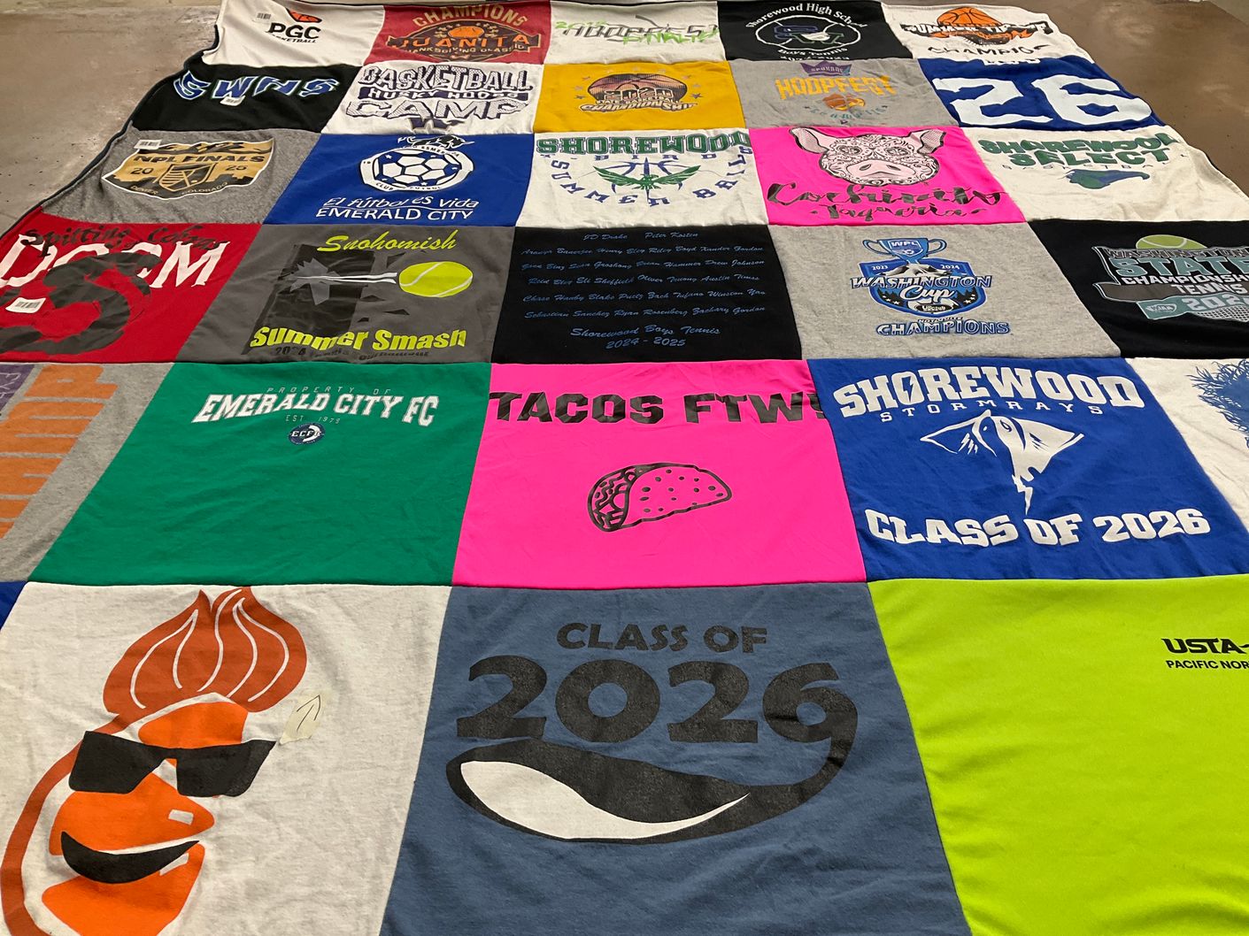 T-shirt quilt featuring emerald city fc by Leslie from WA