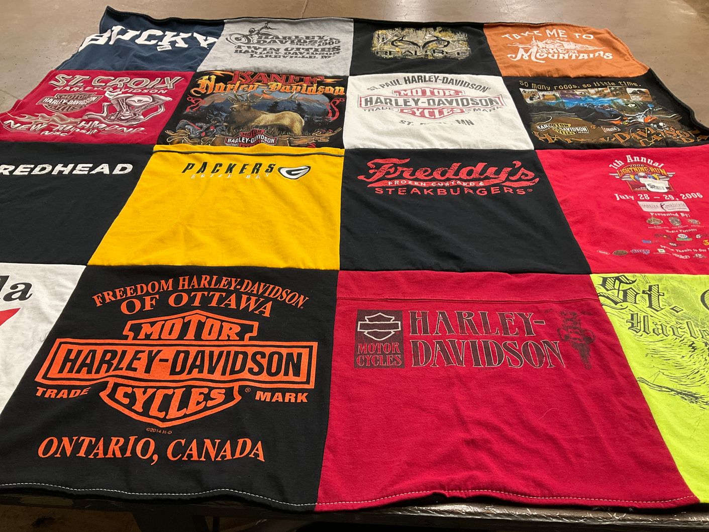 T-shirt quilt featuring green bay packers by Ann from WI