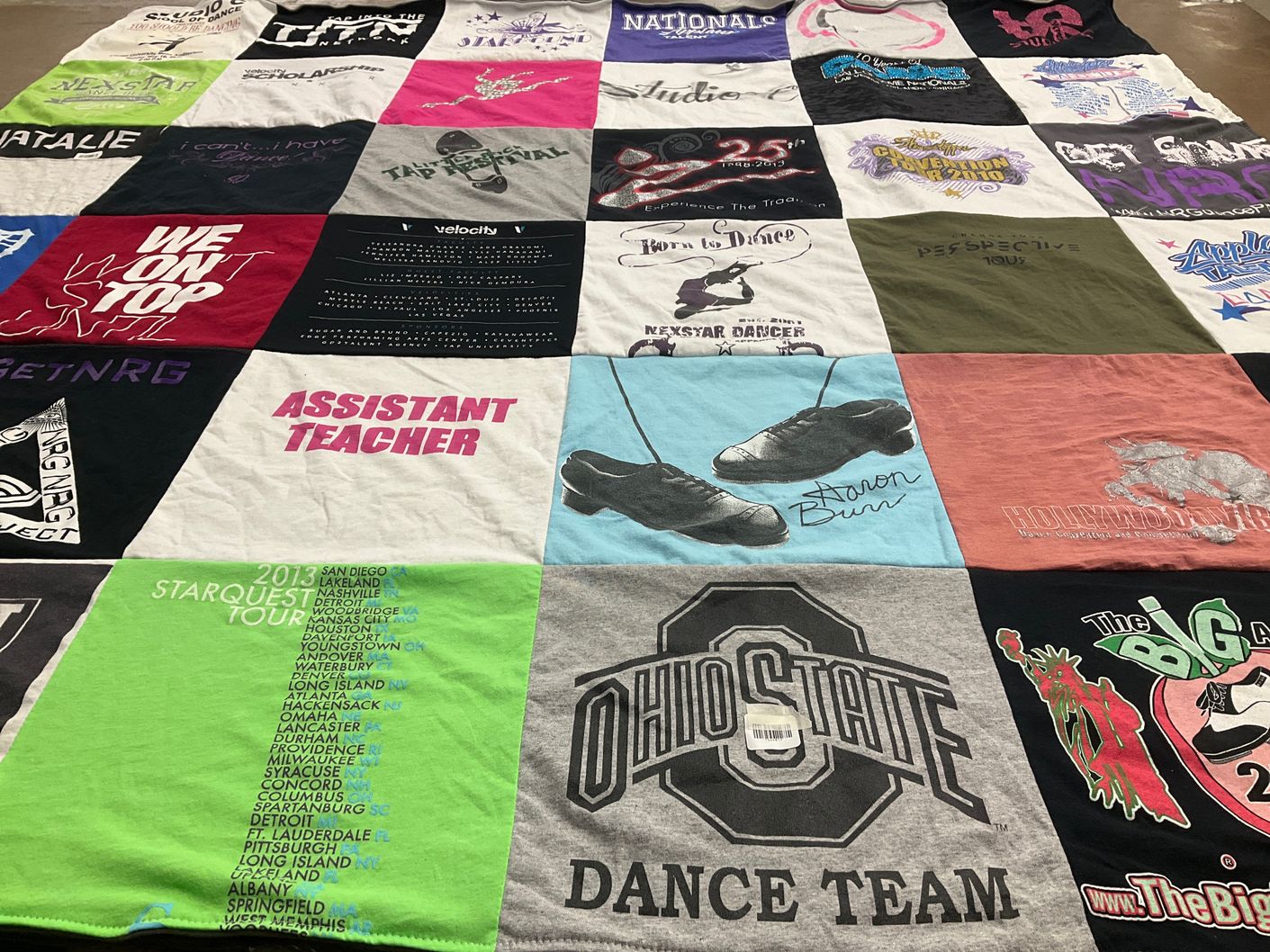 T-shirt quilt featuring ohio state university dance team by Michelle from OH