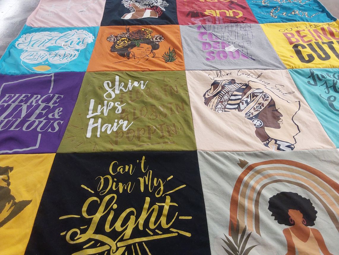 T-shirt quilt with self-expression, fashion themes by A from NC