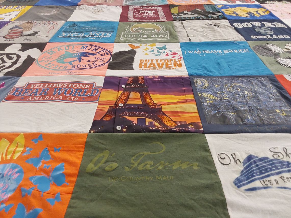 T-shirt quilt with travel, animals themes by NIKKI from ID