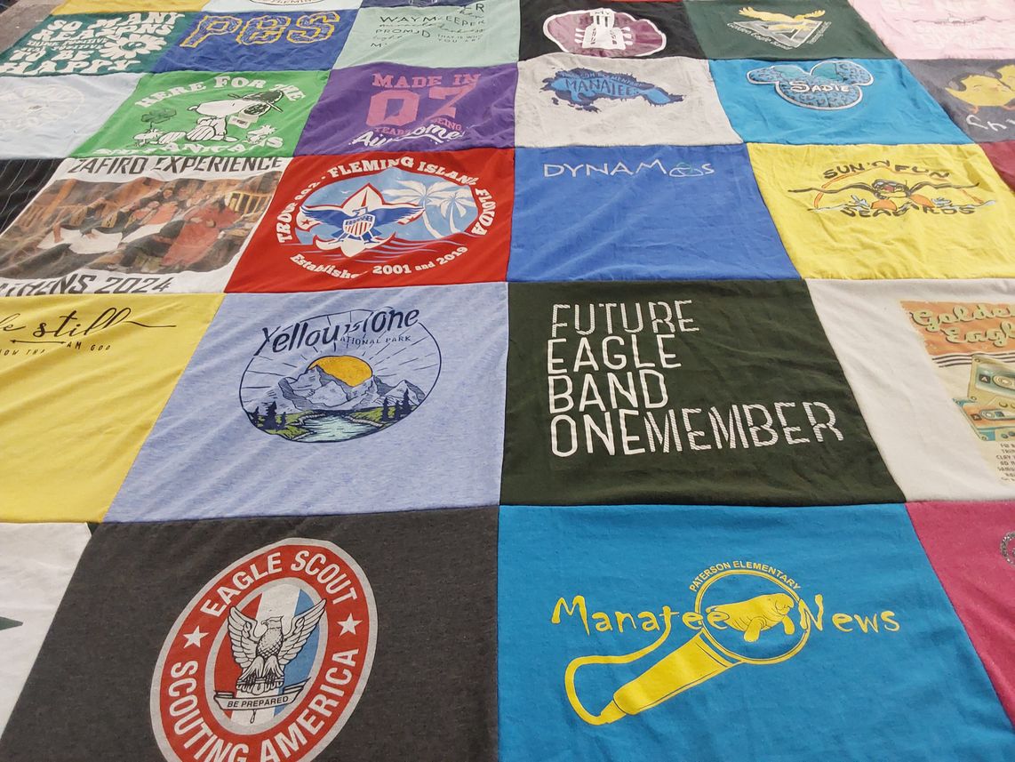 T-shirt quilt from manatee elementary school by Kirsten from FL