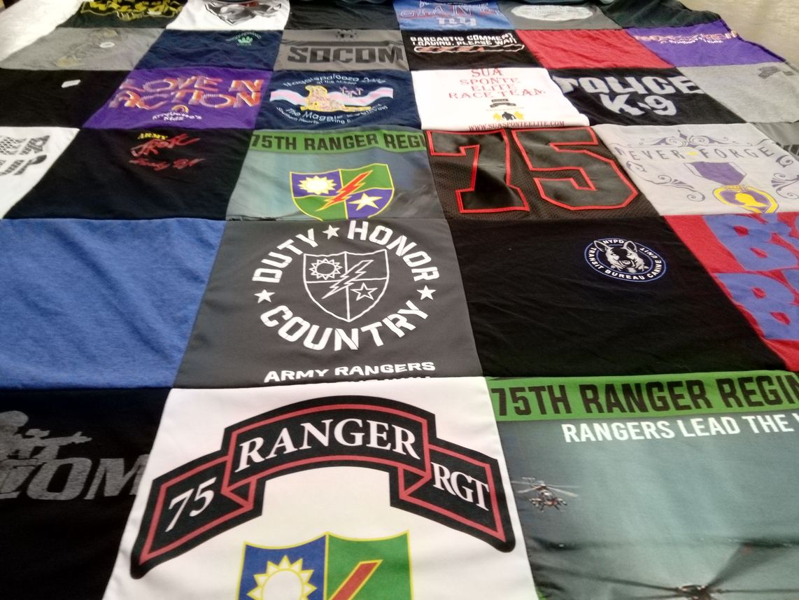 T-shirt quilt with military, law enforcement themes by craig from AZ