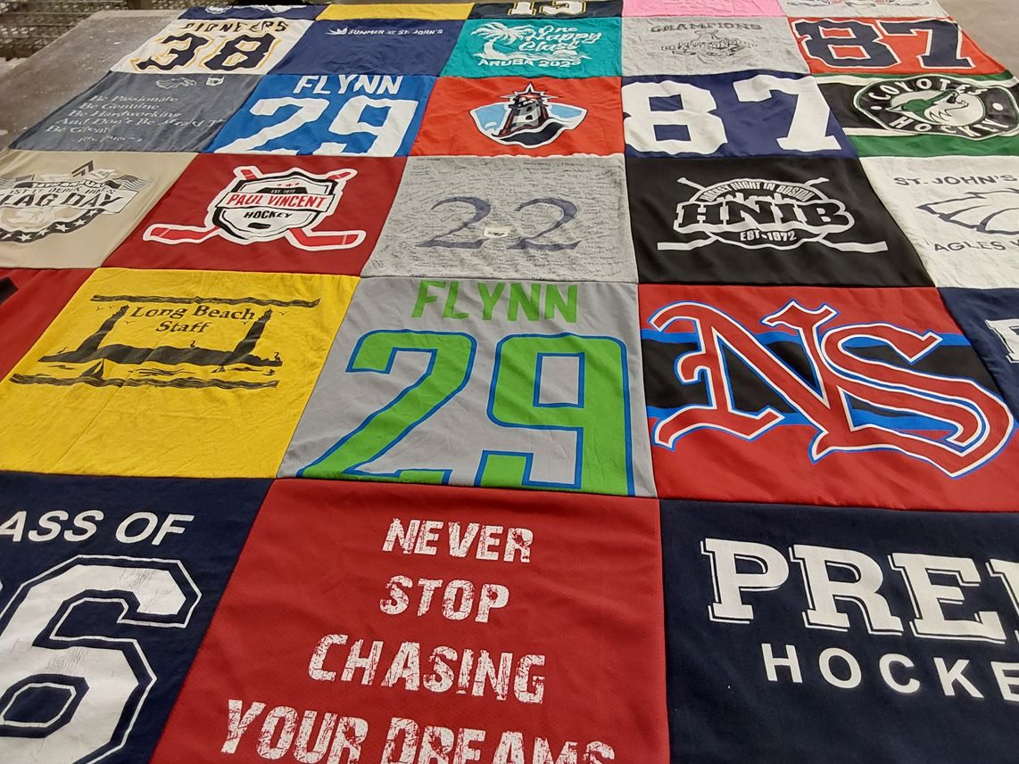 T-shirt quilt from st. john's university by Amy from MA