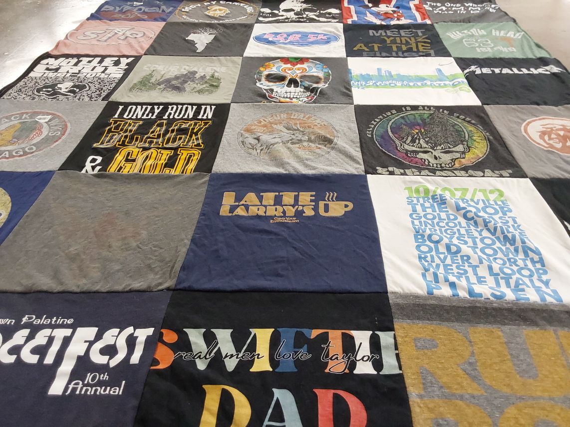 T-shirt quilt with music, festivals themes by SAMANTHA from IL