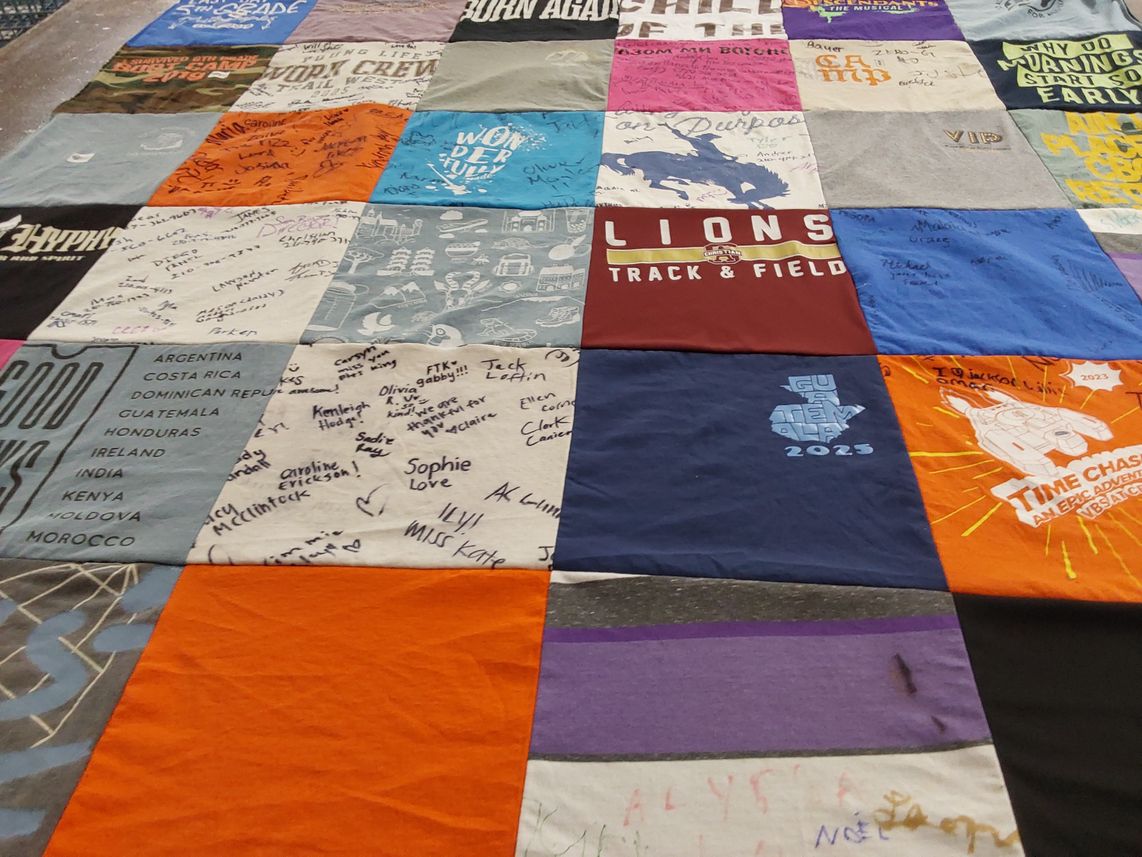 T-shirt quilt from lions track and field by Carrie from TX
