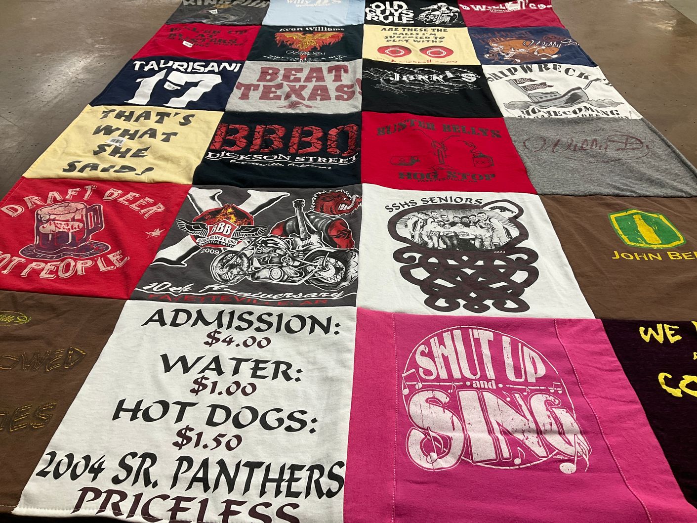 T-shirt quilt from southside high school by Tara from IL