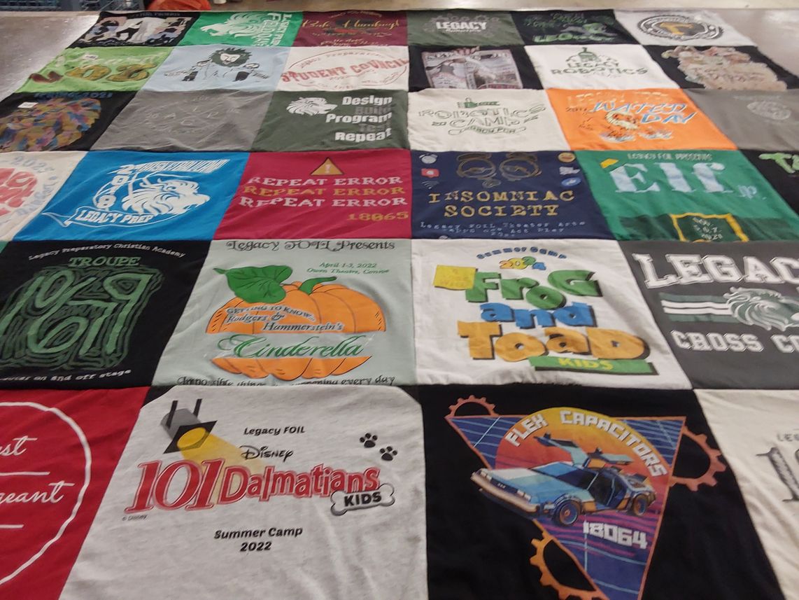 T-shirt quilt featuring legacy cross country by Owen from TX