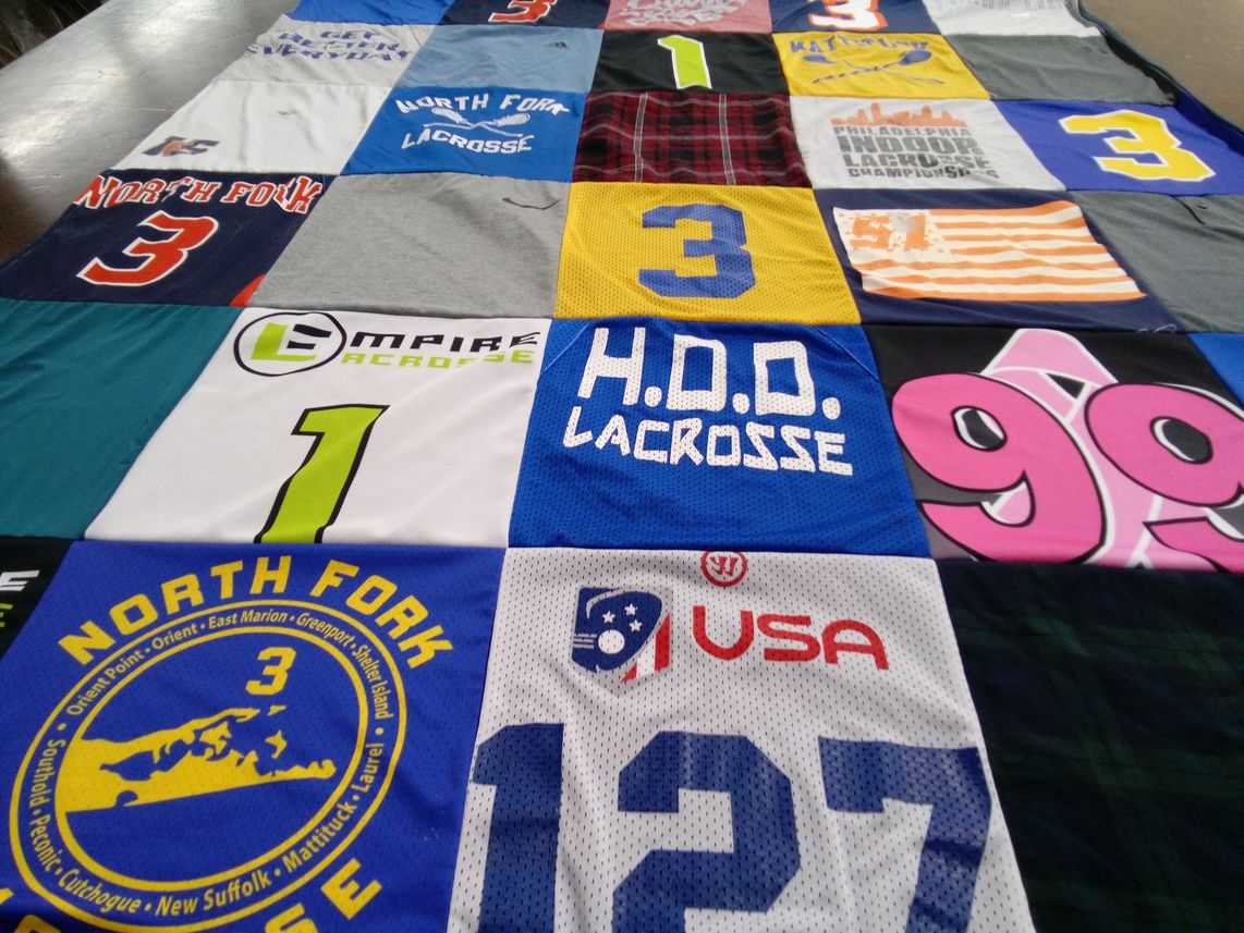T-shirt quilt featuring north fork lacrosse by Kristin from NY