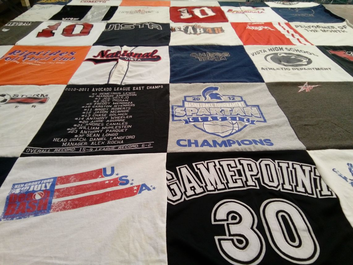 T-shirt quilt from vista high school by Eric from CA