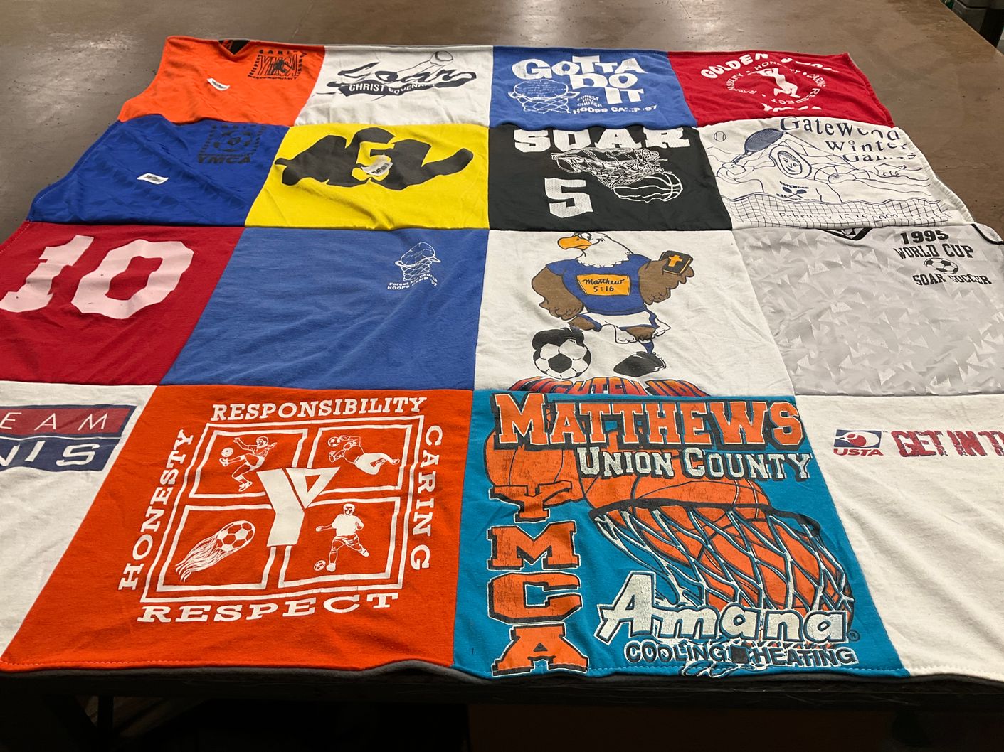 T-shirt quilt featuring matthews union county ymca by Steve from SC