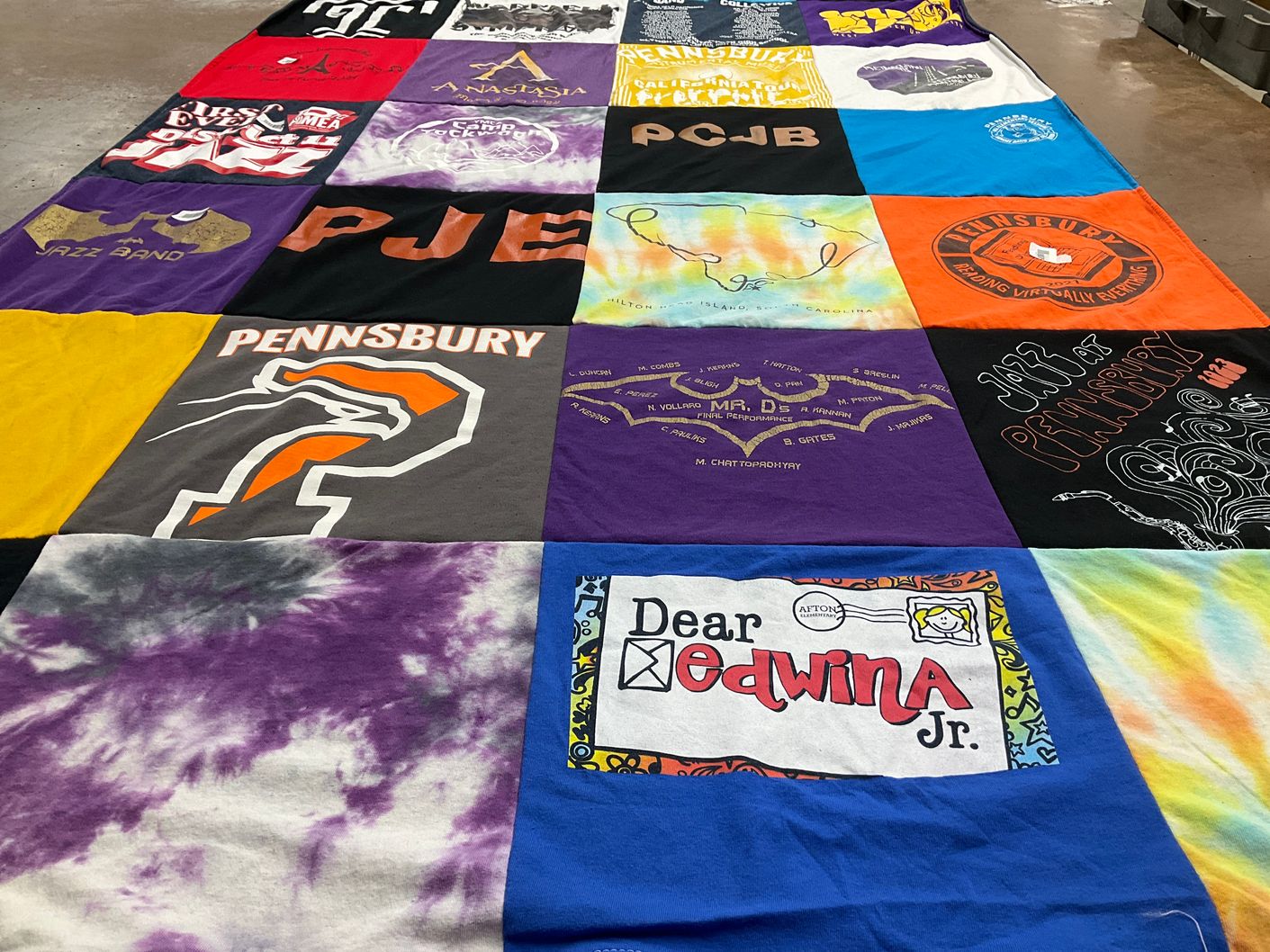 T-shirt quilt from pennsbury high school by Maria from PA