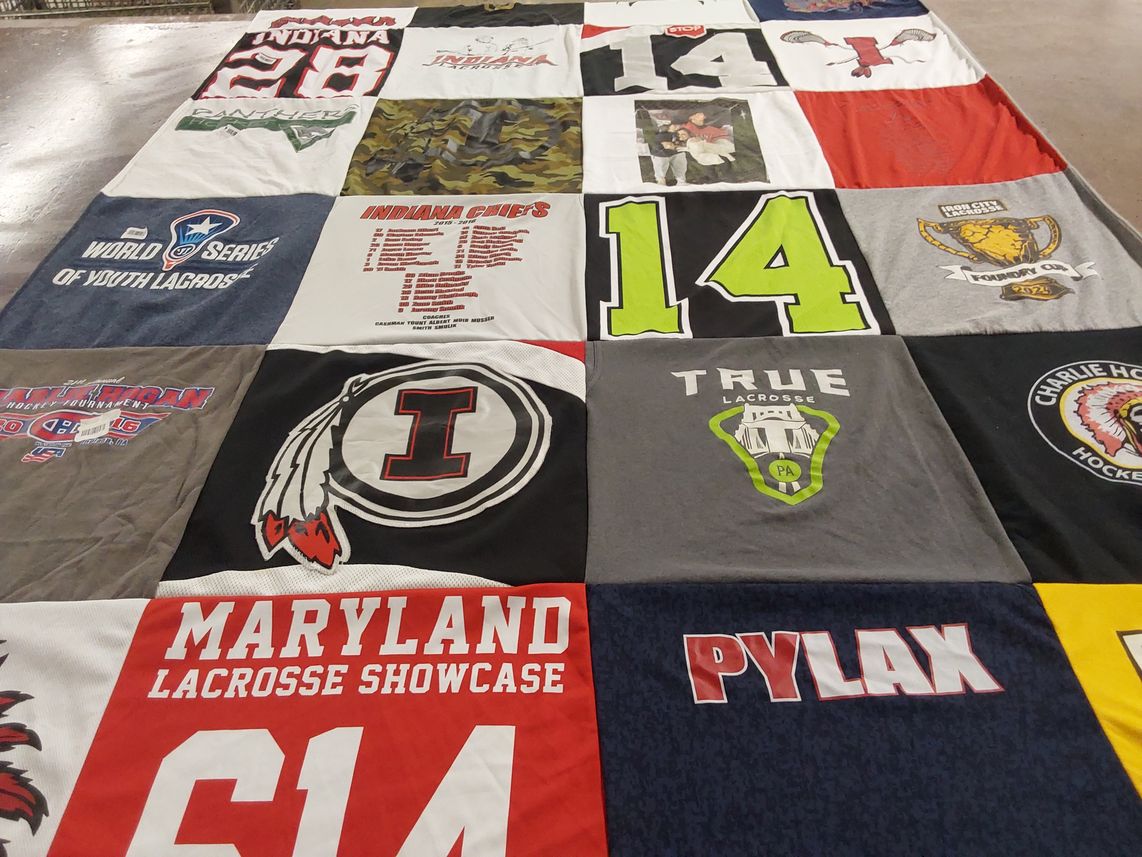 T-shirt quilt featuring indiana, maryland by Nicole from PA