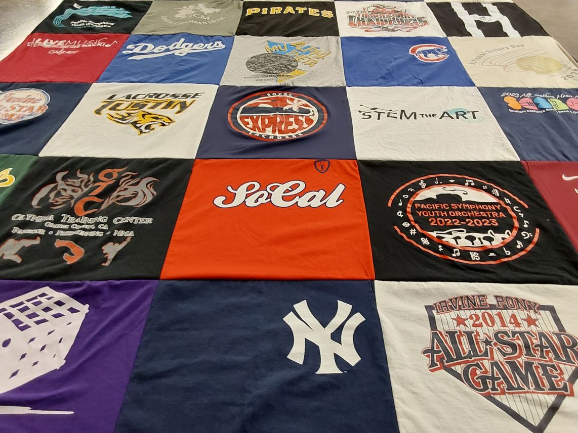 T-shirt quilt featuring new york yankees, los angeles dodgers by Chiko from CA