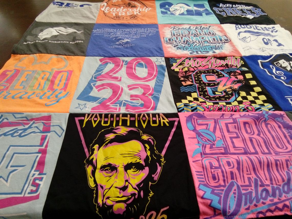 T-shirt quilt from rocky bay christian school by Jayden from FL