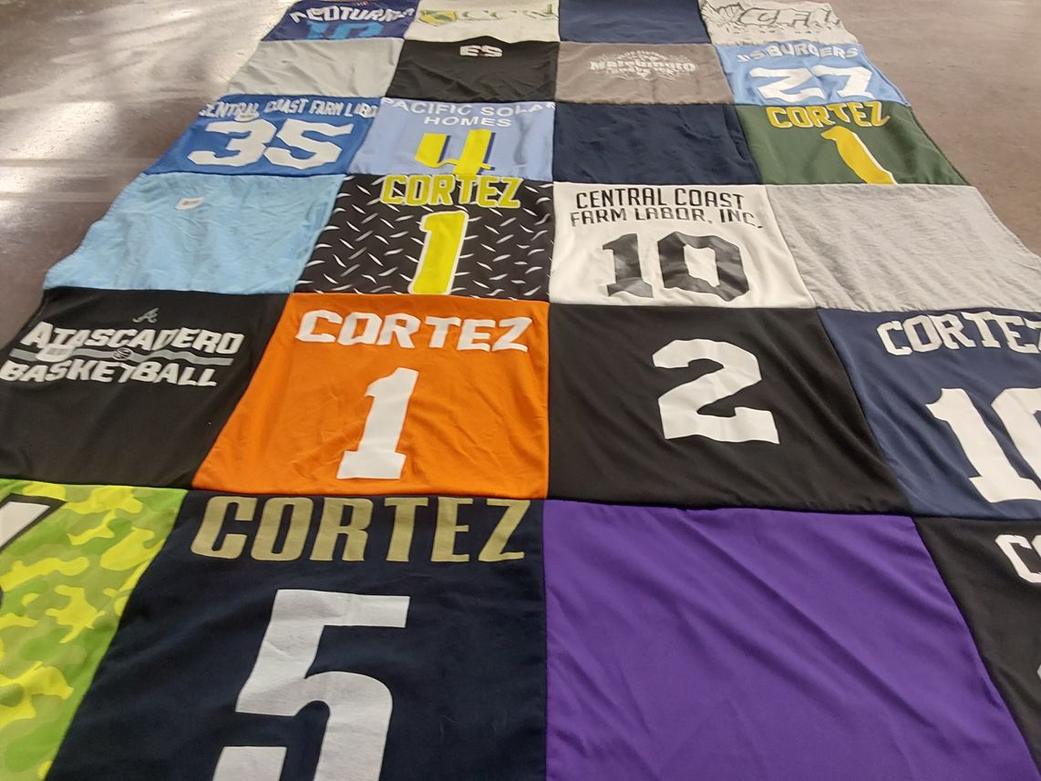 T-shirt quilt from atascadero high school by Faith from CA