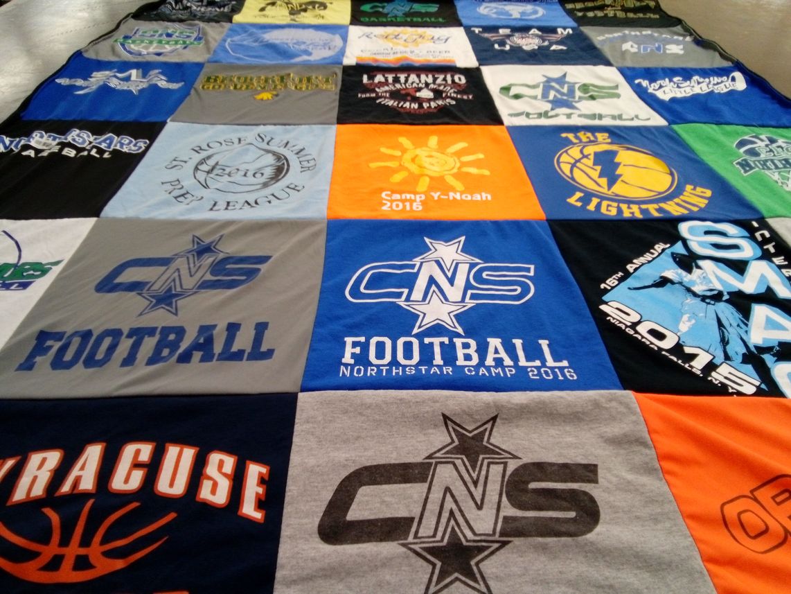 T-shirt quilt from cicero-north syracuse high school, syracuse university by Natalie from NY