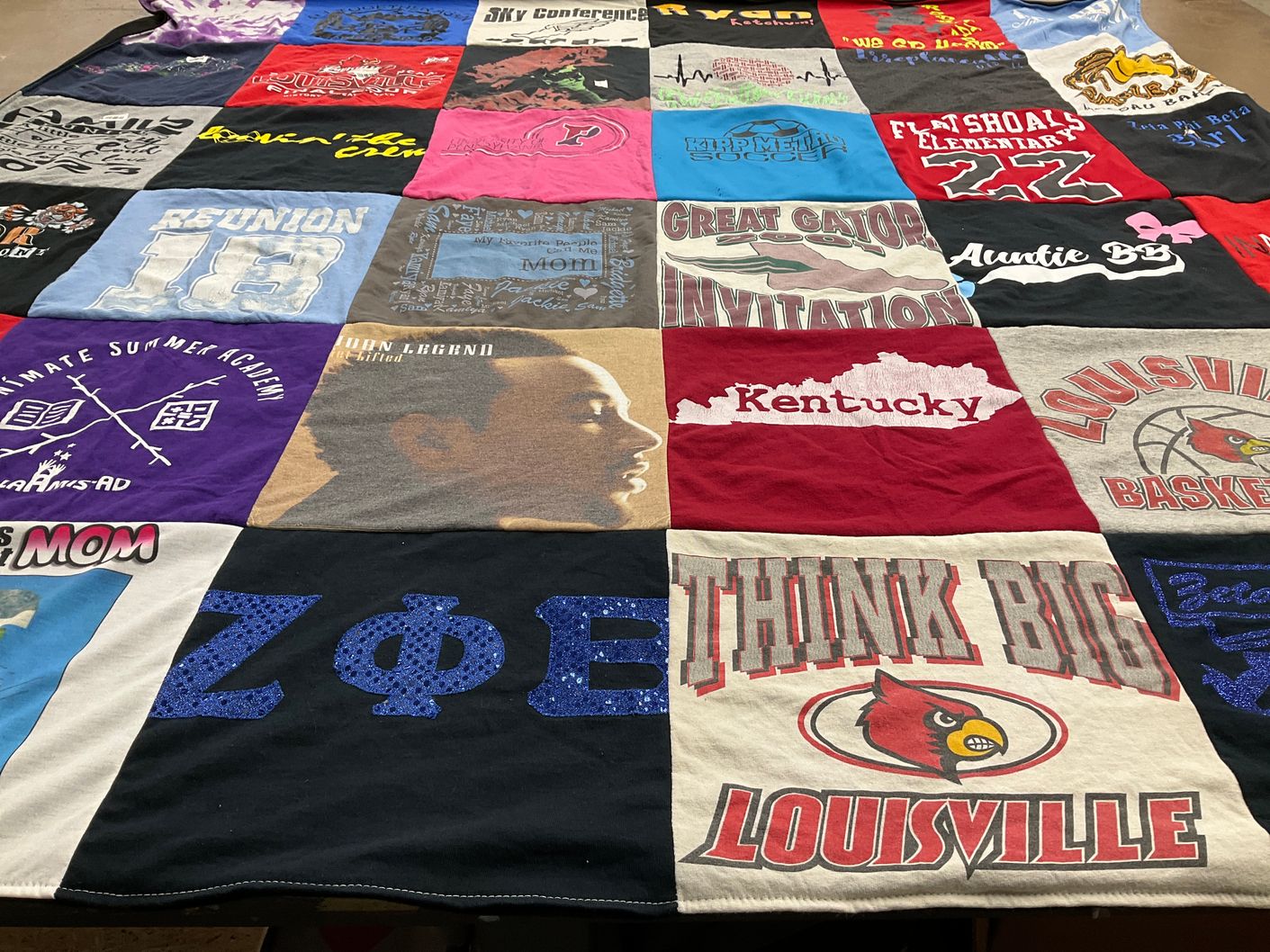 T-shirt quilt featuring louisville cardinals by Bridgette from GA