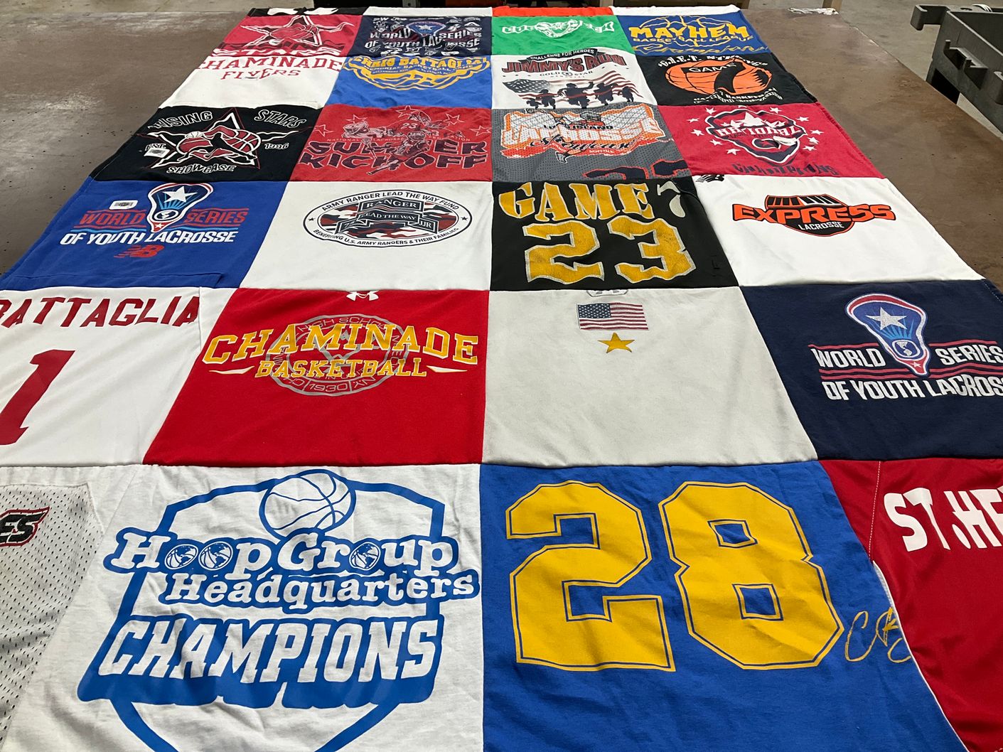 T-shirt quilt from chaminade high school by Jaclyn from NY