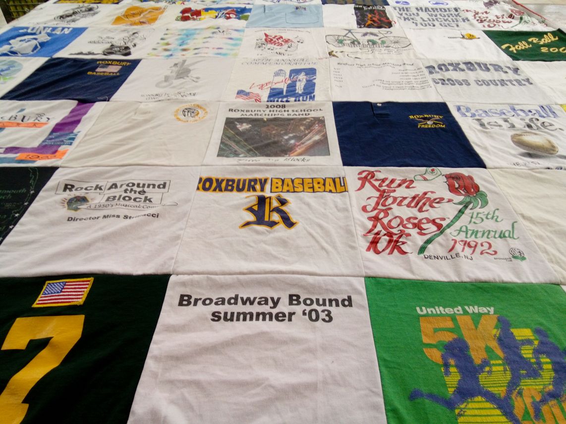 T-shirt quilt from roxbury high school by MARY ELLEN from FL