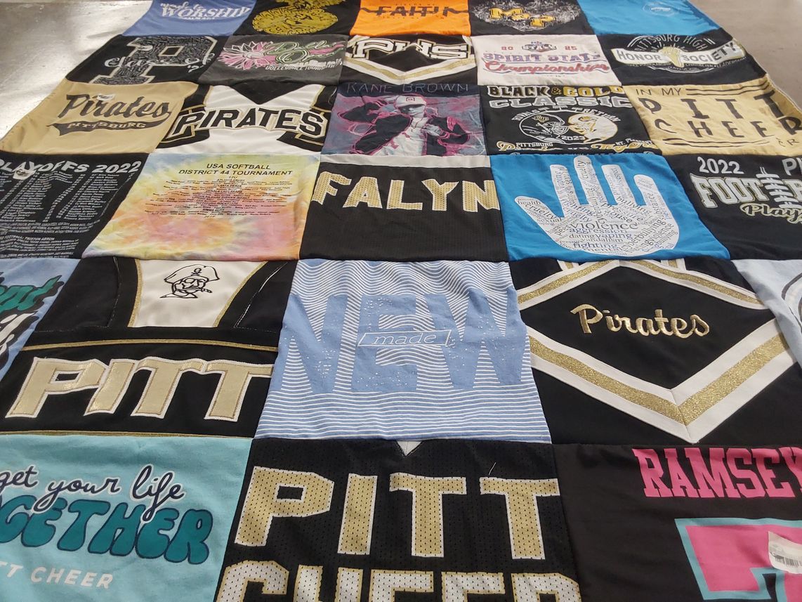 T-shirt quilt featuring pittsburgh pirates by Jessica from TX