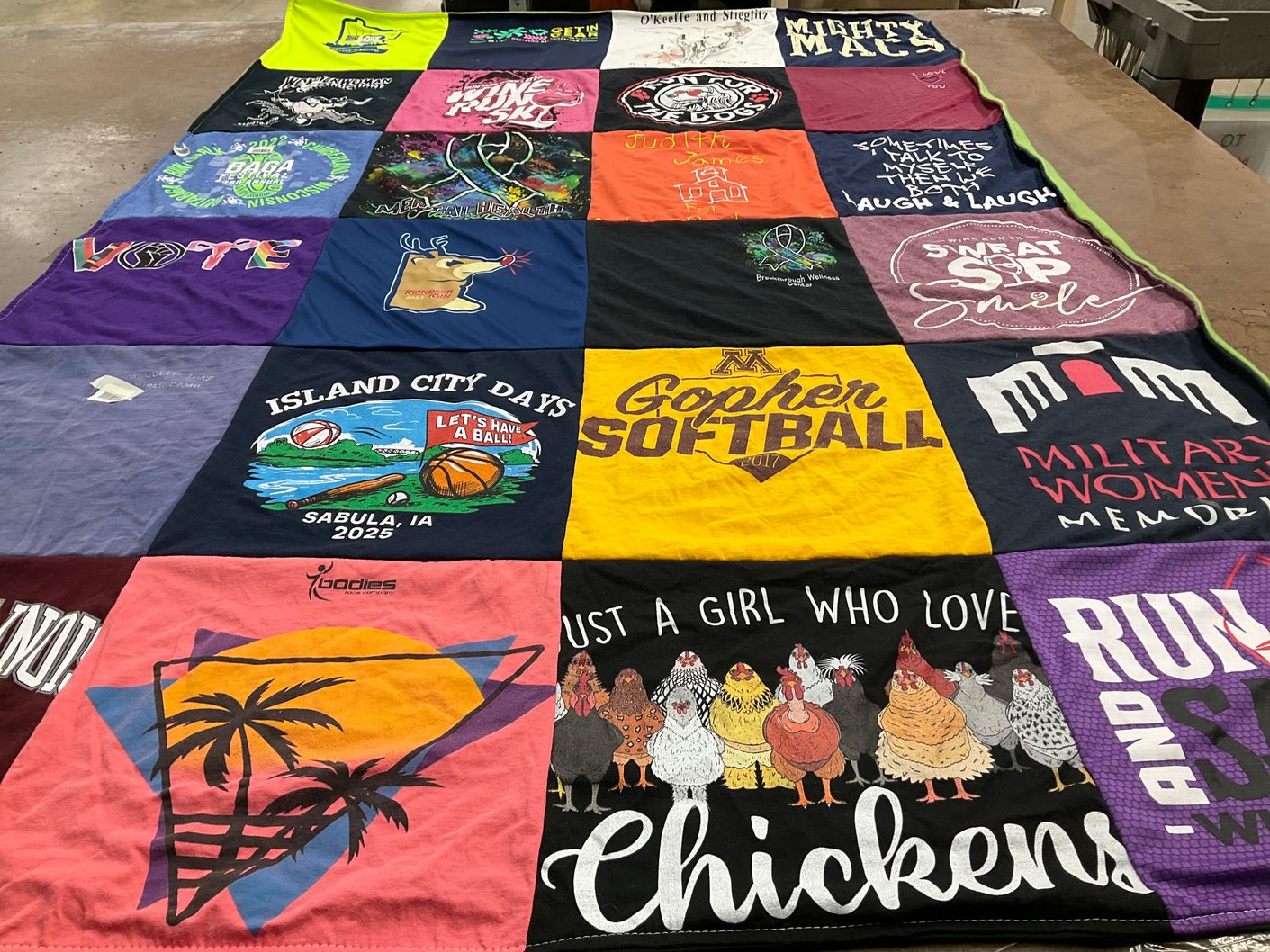 T-shirt quilt featuring university of minnesota gopher softball by Judith from MN