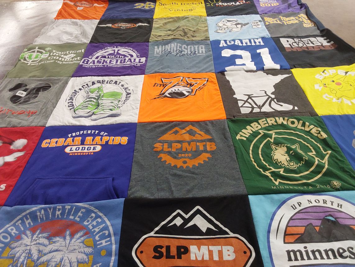T-shirt quilt featuring minnesota timberwolves by Cathy from NC